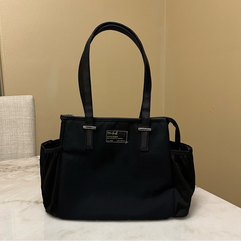 Fit and fresh black lunch bag tote